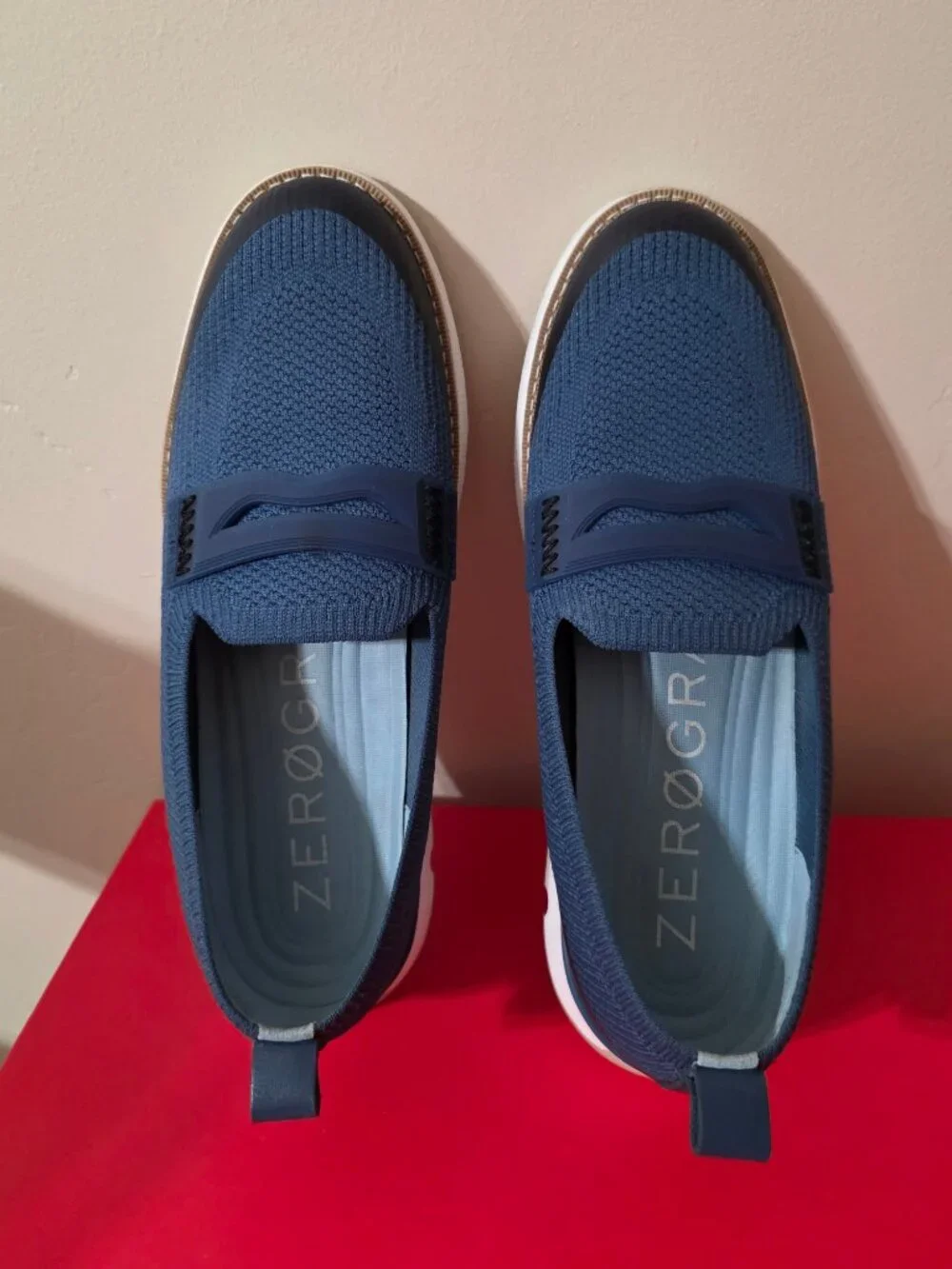 Cole Haan 4.ZERØGRAND Knit Loafers Navy Blue Women's 8.5 B  Worn Twice